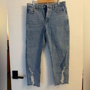 Topshop Light Blue Straight Jeans